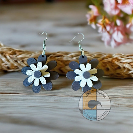 Double Daisy drop earrings