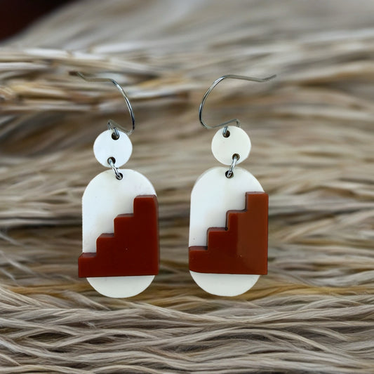 Brown Steps dangle earrings