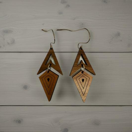 Triangle Aztec drop earrings
