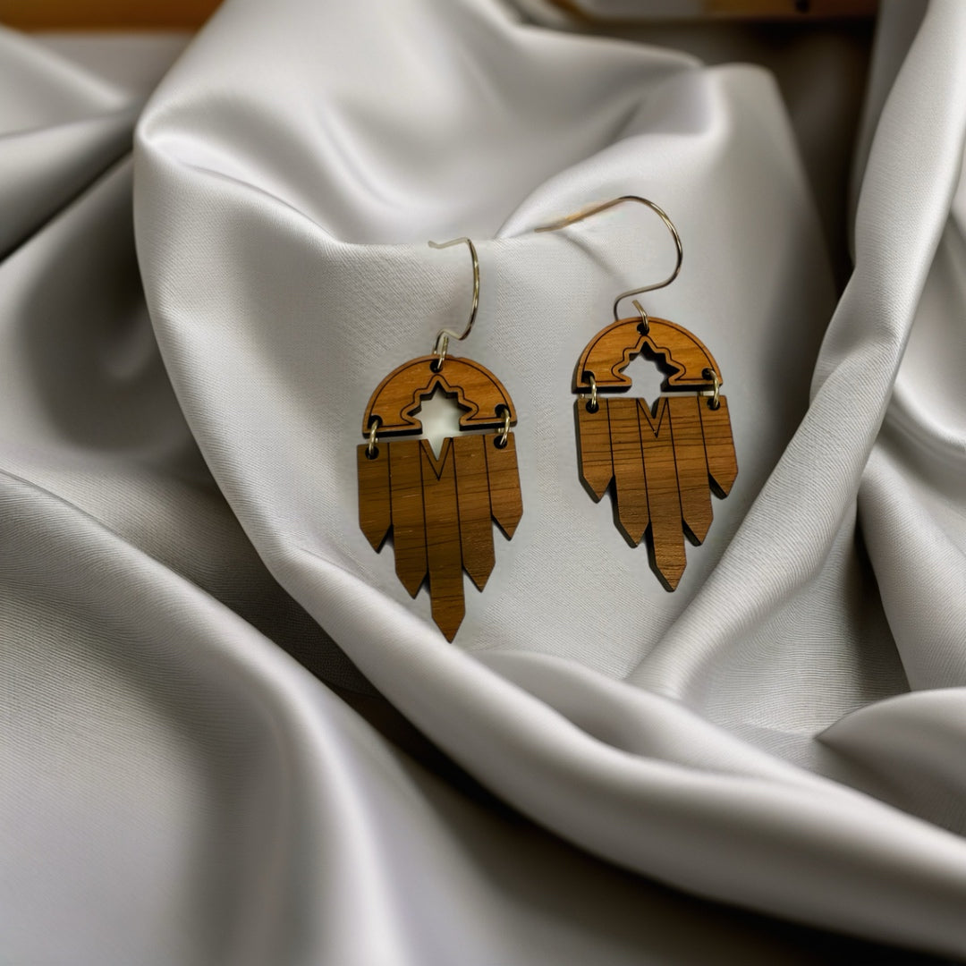 Aztec drop earrings