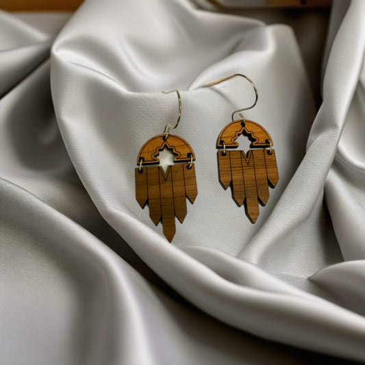 Aztec drop earrings