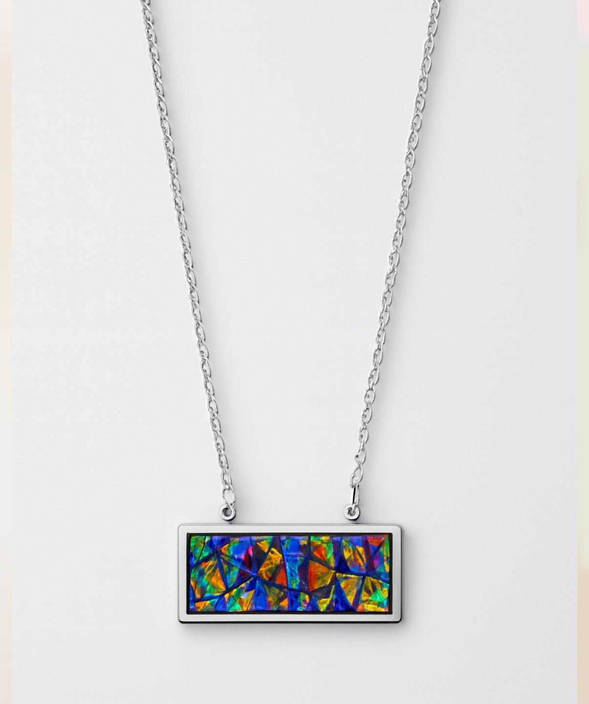 Golden dragon skin rectangle pendant necklace