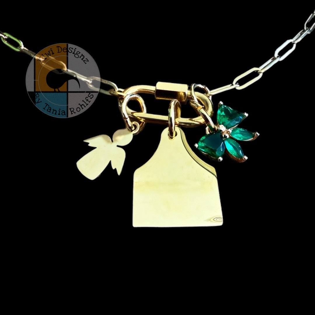 Charm Holder Necklace - Gold