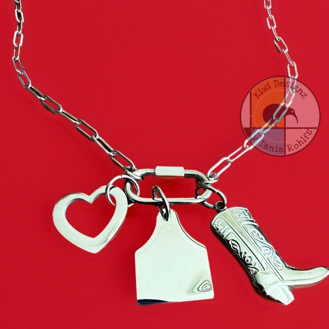 Charm Holder Necklace - Silver