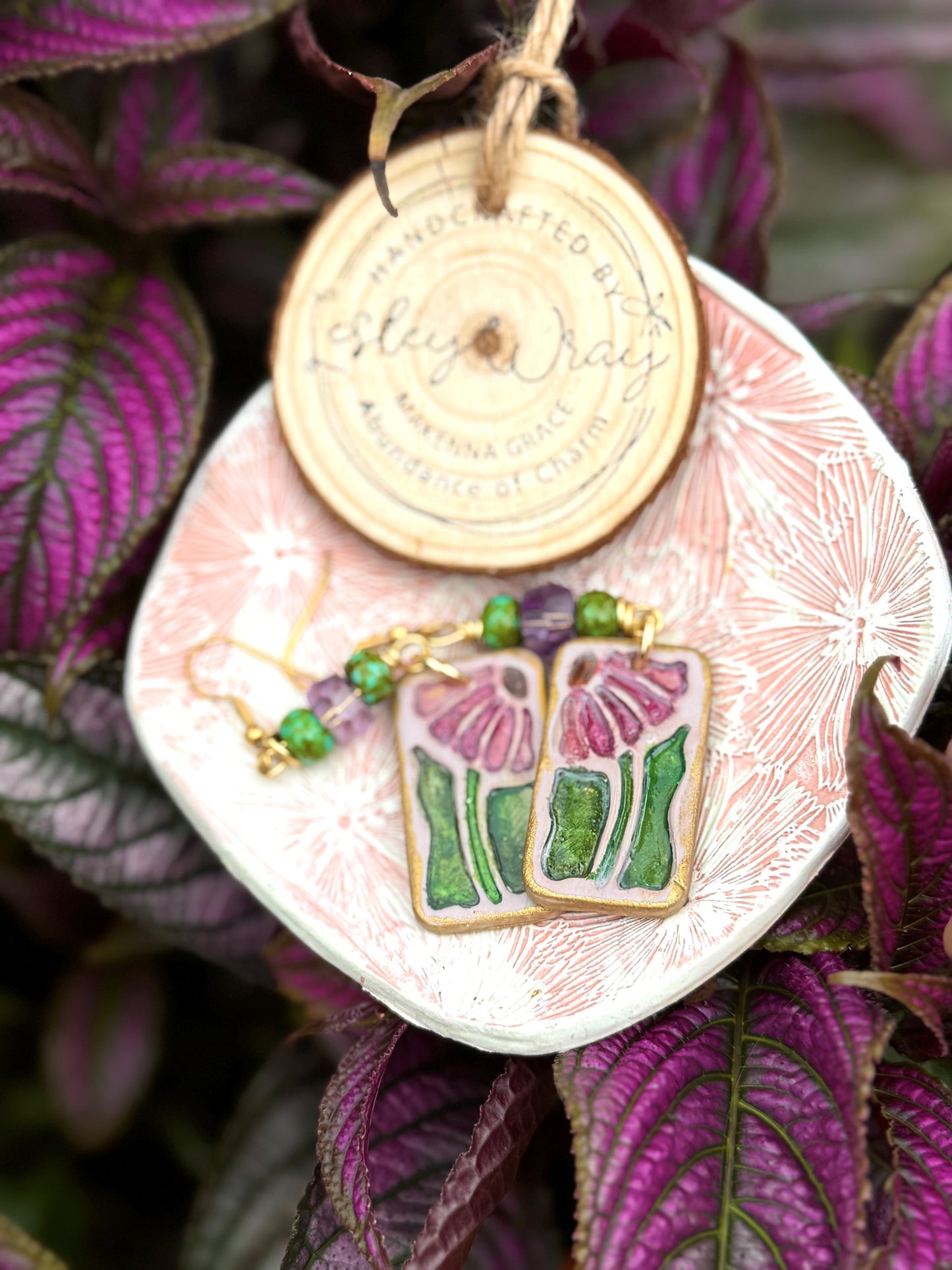 "Folk Art" Clay Earrings