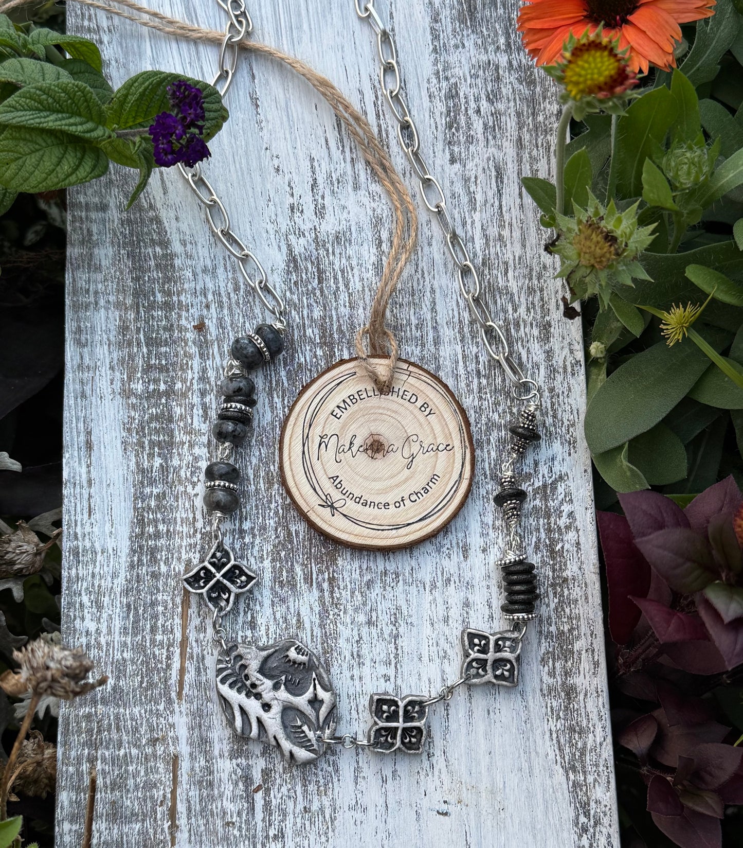 Handmade Clay Floral Necklace