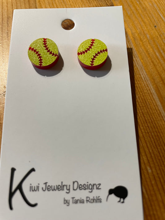 Custom Order - Softball stud earrings