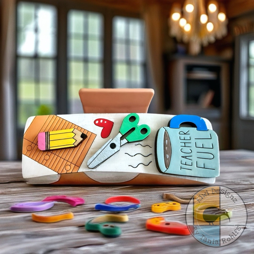 4" Teacher Fuel wooden claw clip