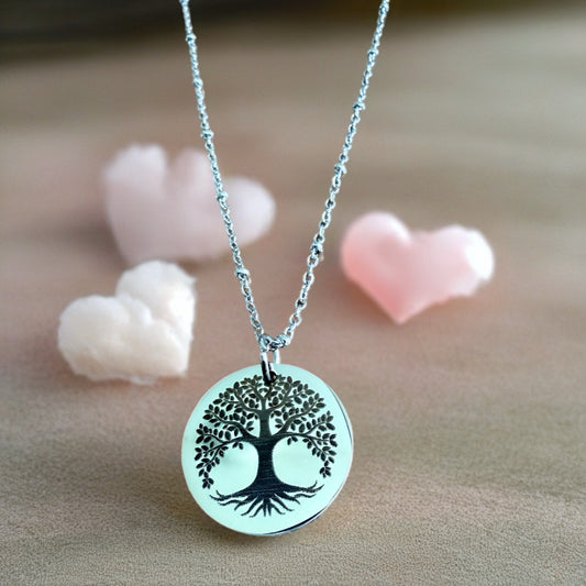 5/8" Round Tree of Life Pendant Necklace