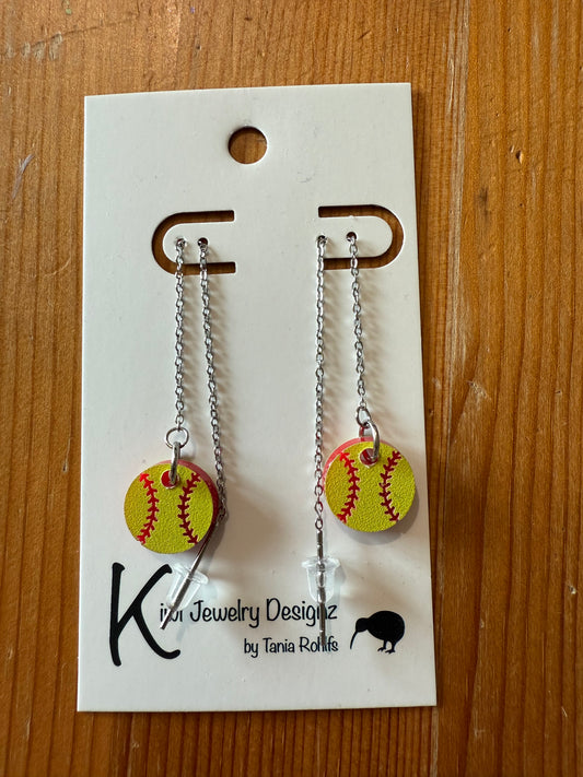Custom Threader Softball earrings
