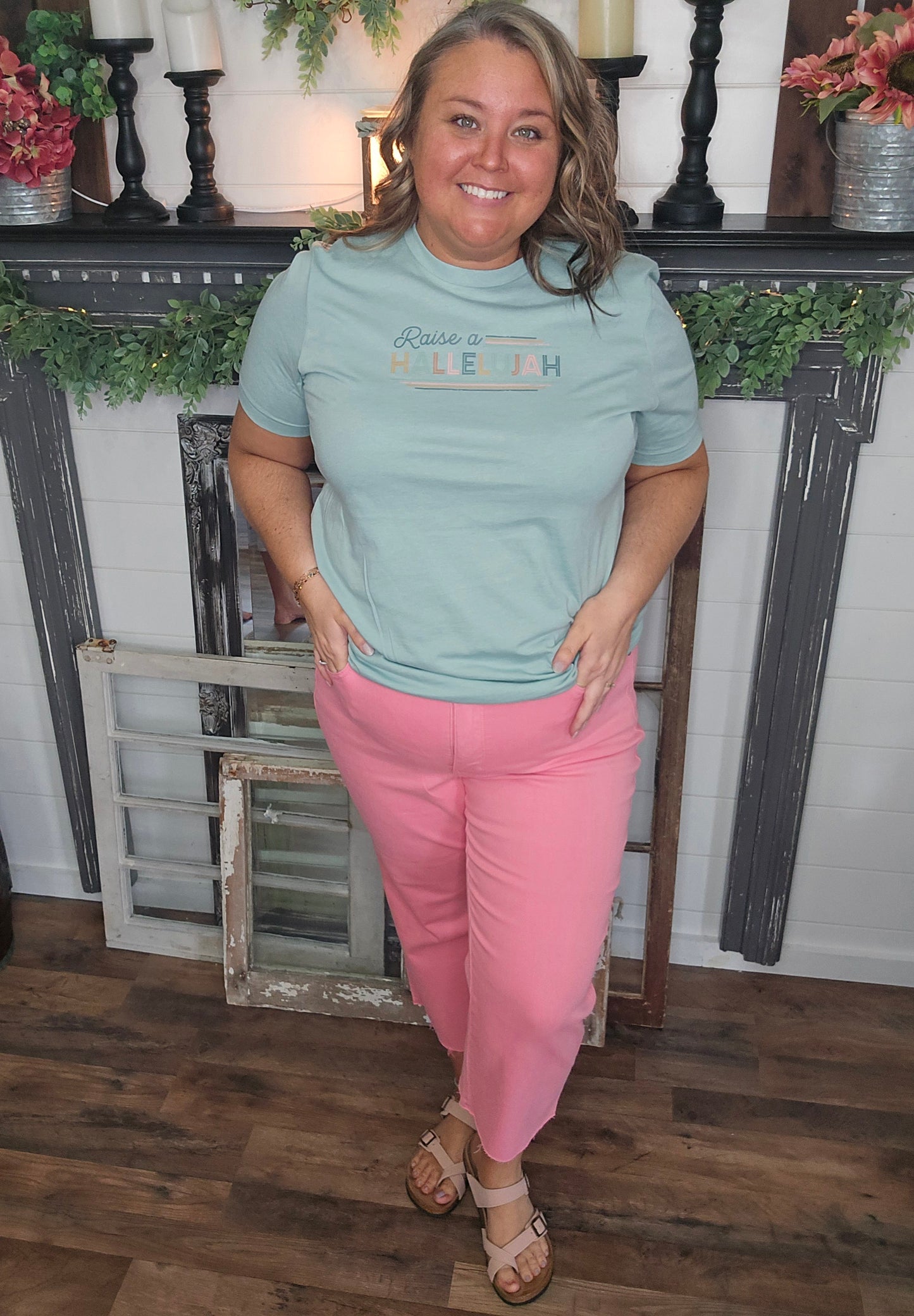 Judy Blue HW Tummy Control Crop (Pink)