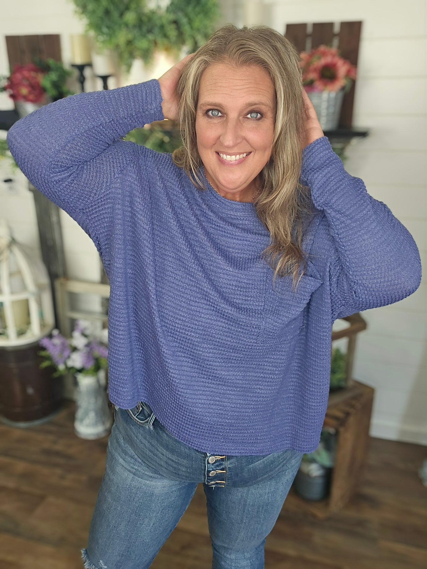 Boat Neck Jacquard Sweater
