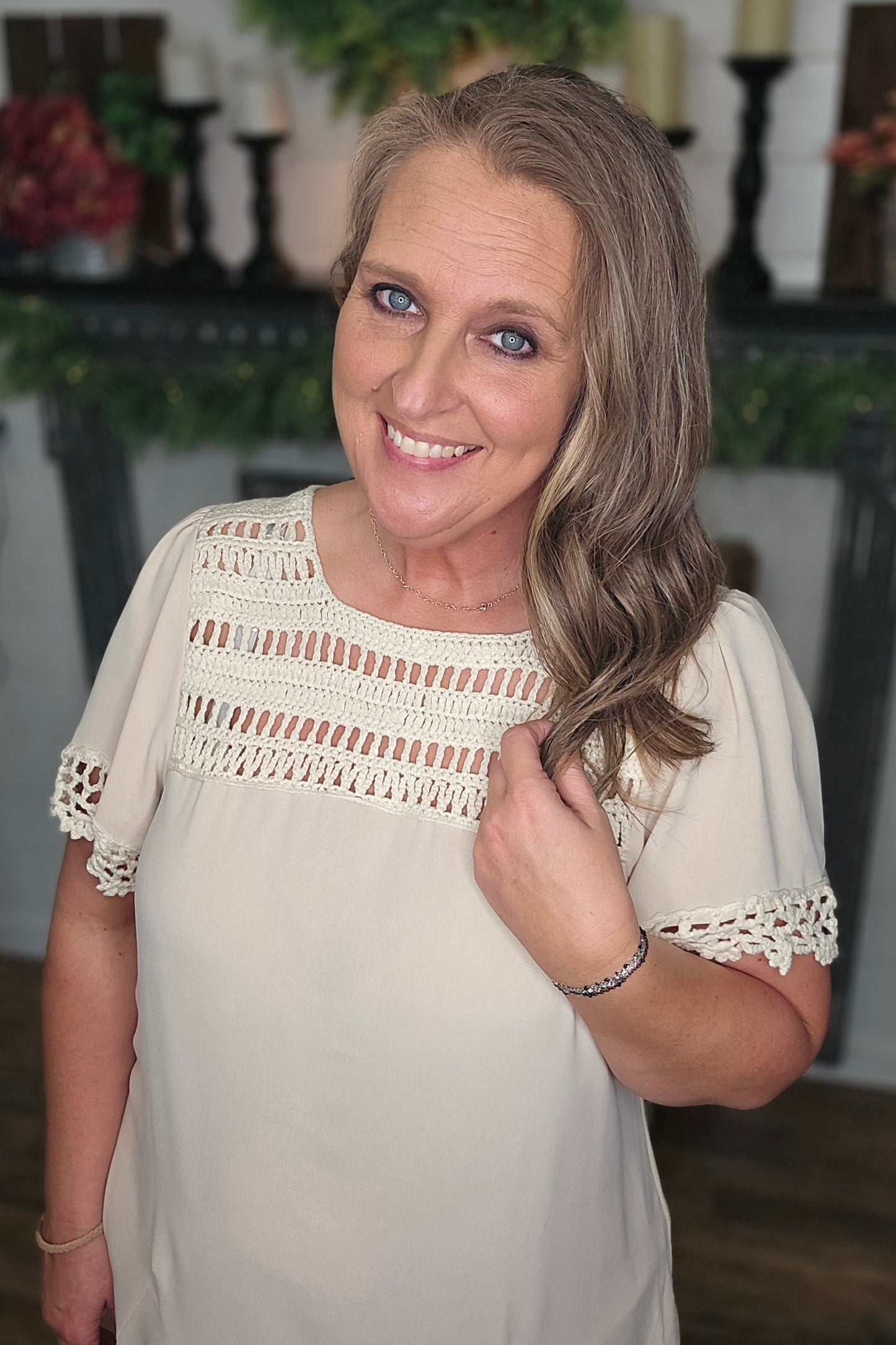 Boho Crochet Accent Dress