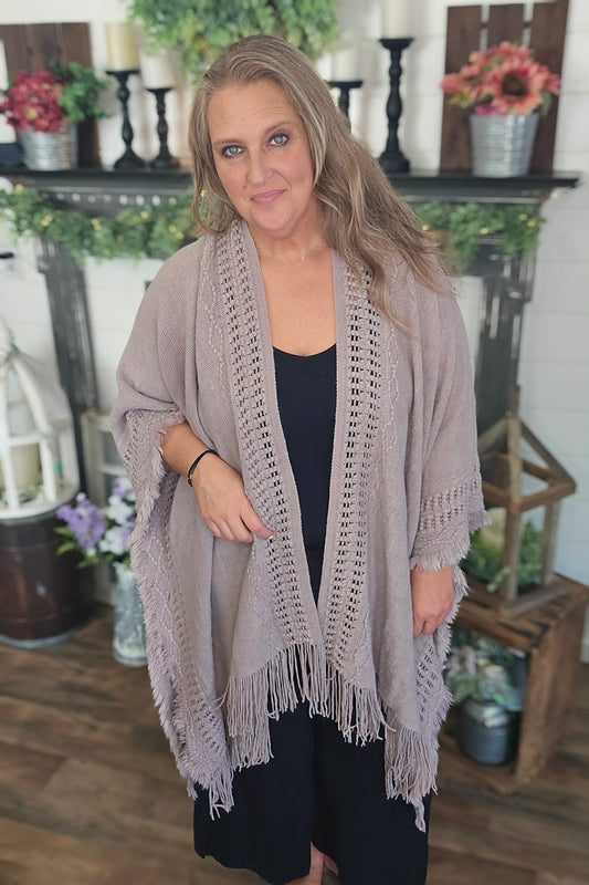 Boho Frayed Border Kimono 2