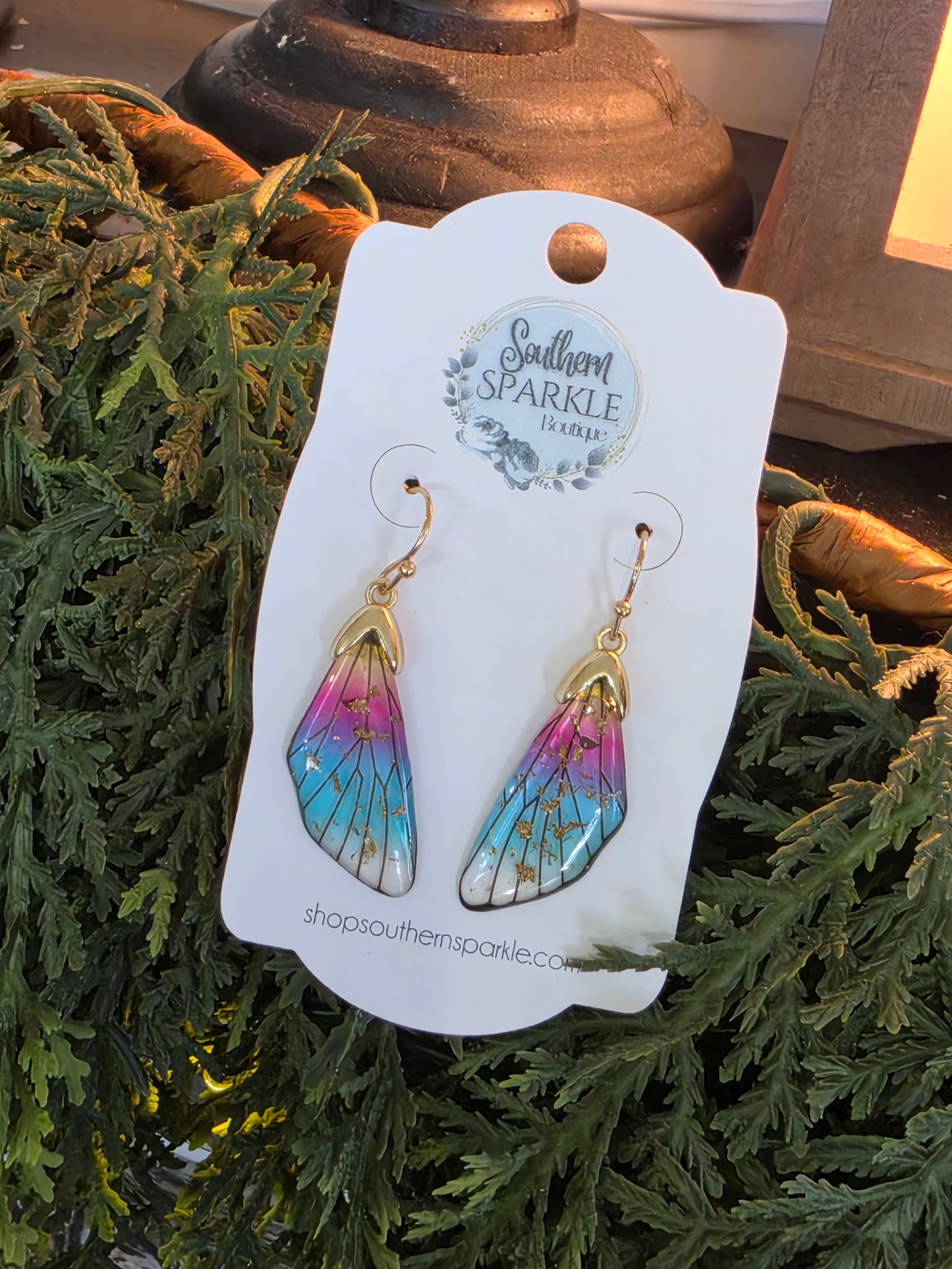 SSB Colorful Butterfly Wing Earrings