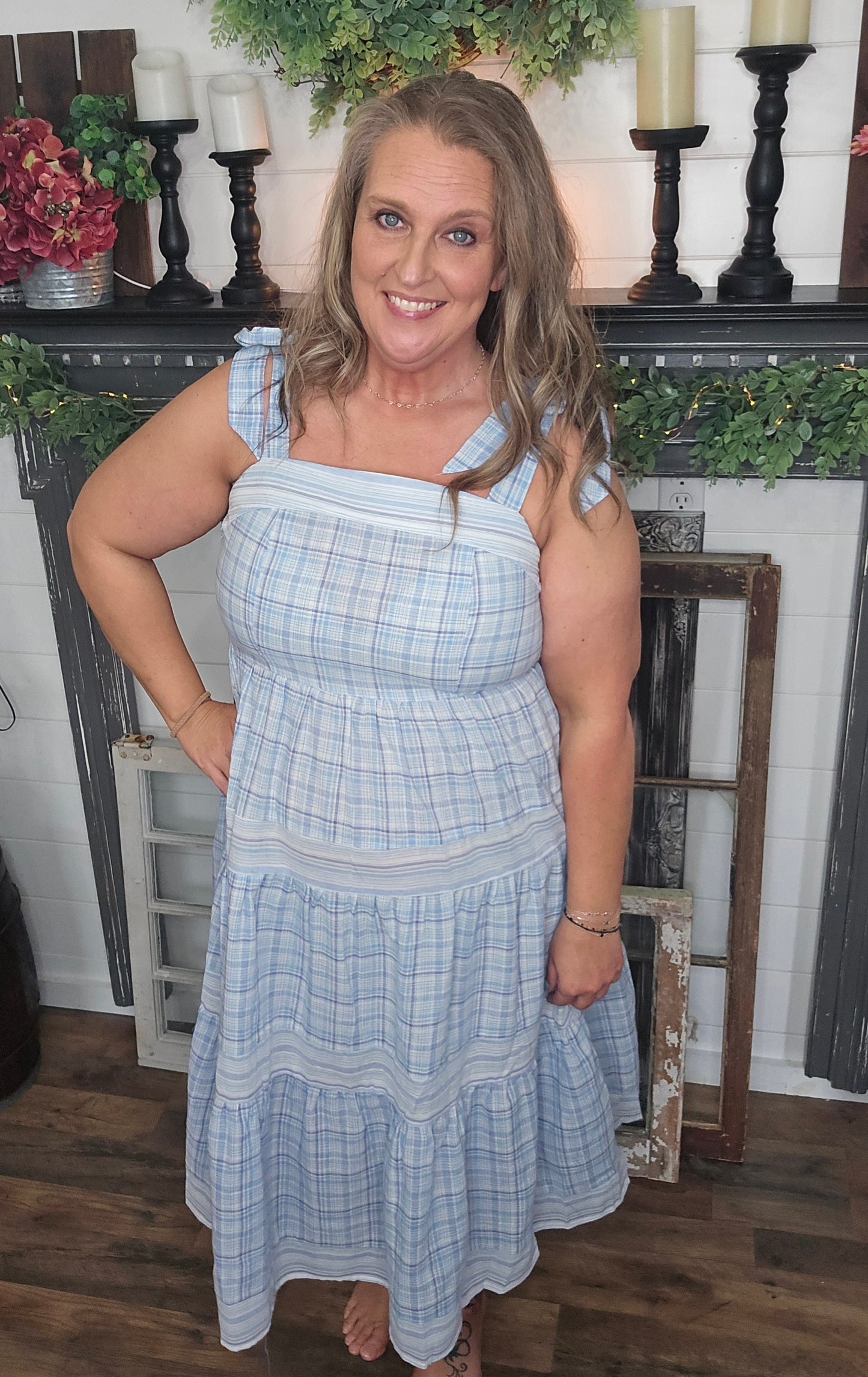 Tie Shoulder Tiered Summer Dress