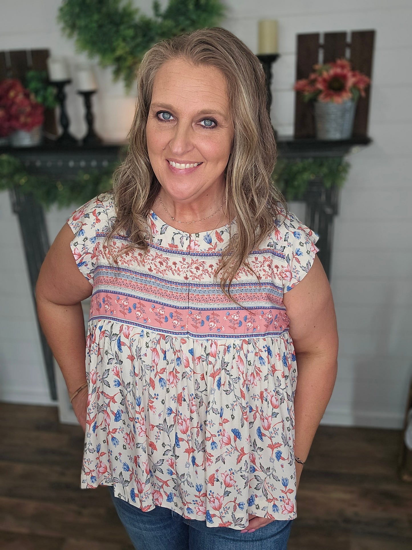Summer Floral Babydoll Top