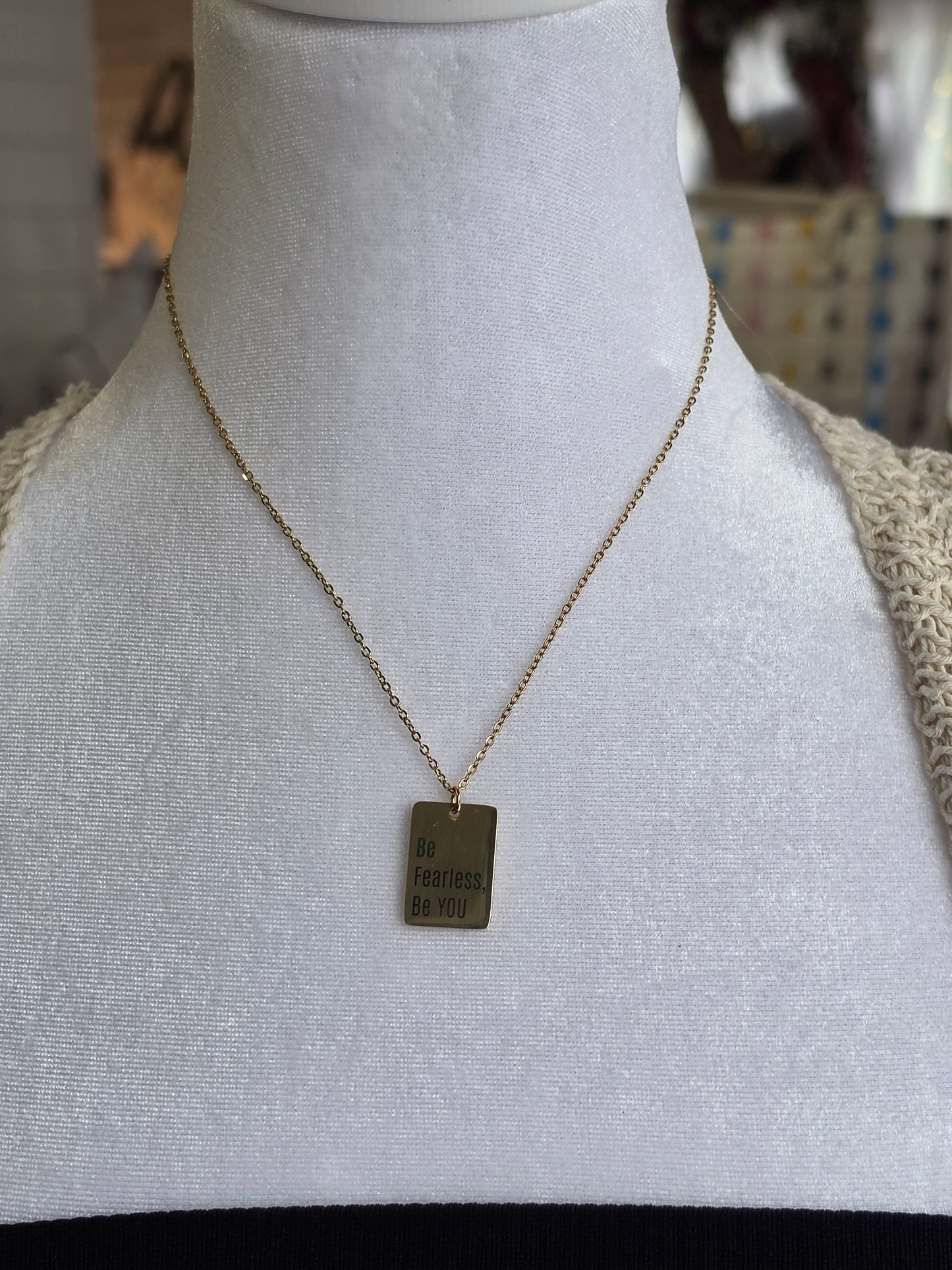 Be Fearless, Be You Engraved Necklace