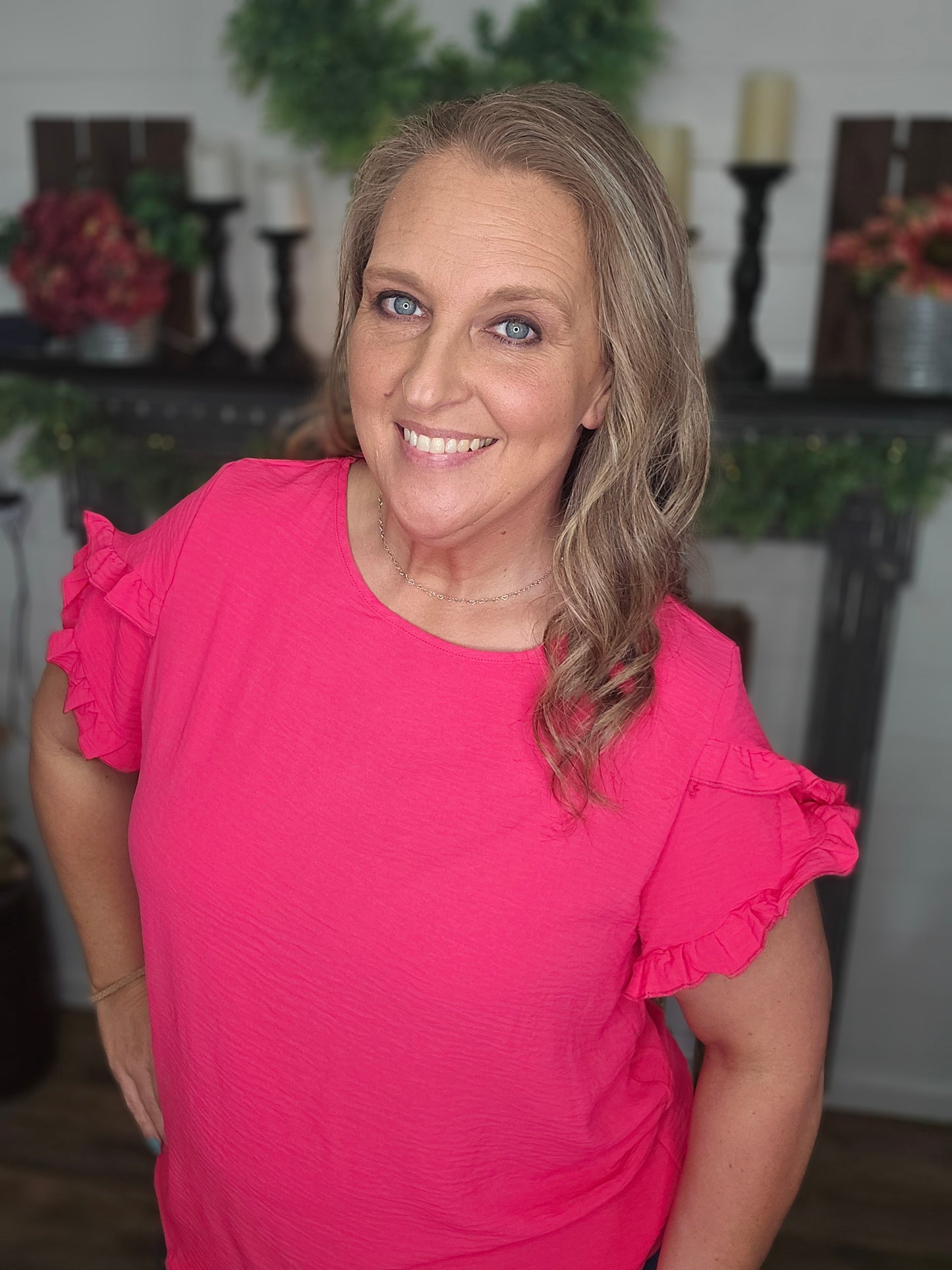 Rosie Ruffled Short Sleeve Blouse