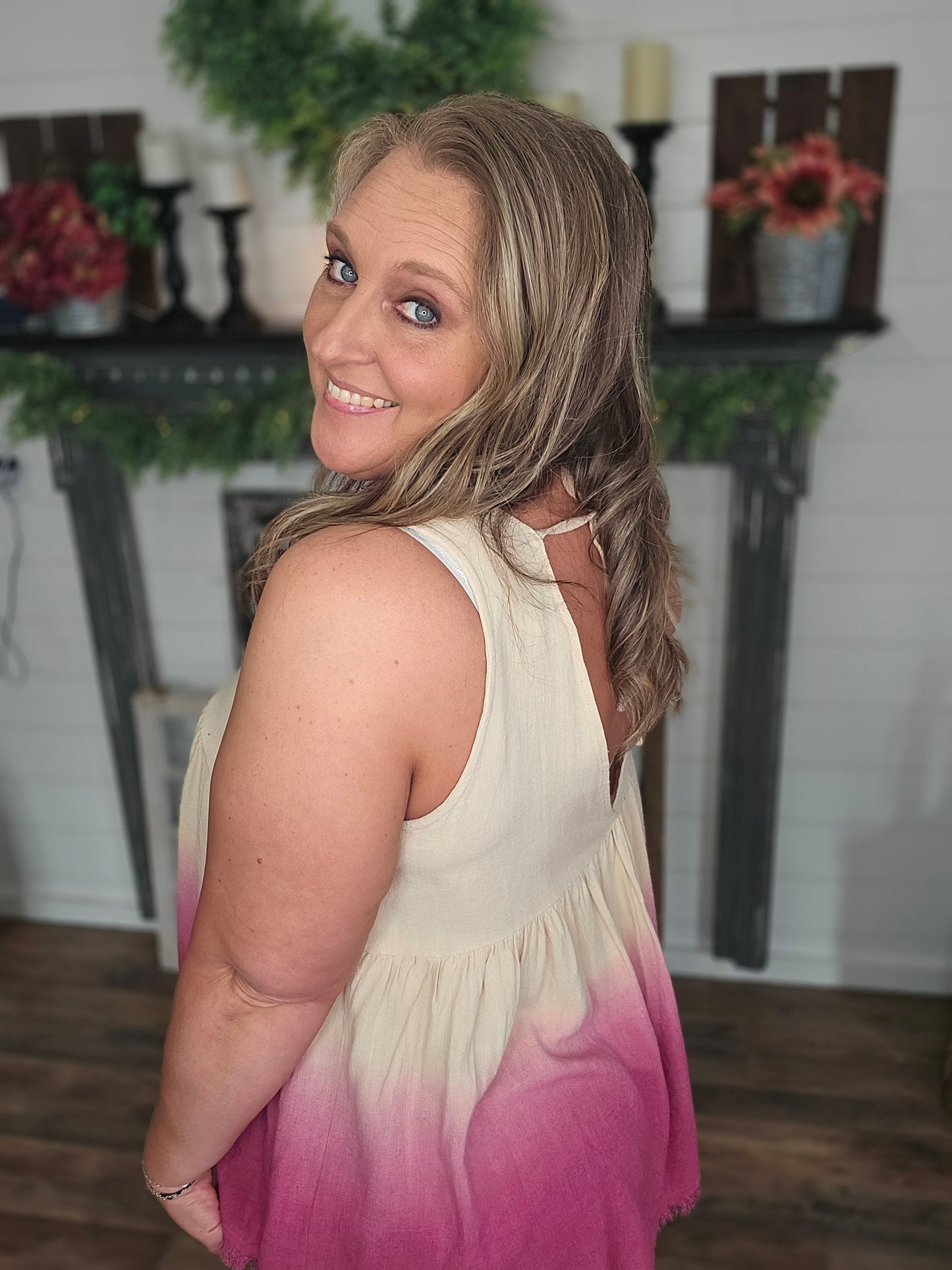 Ombré Tie Back Tank Top