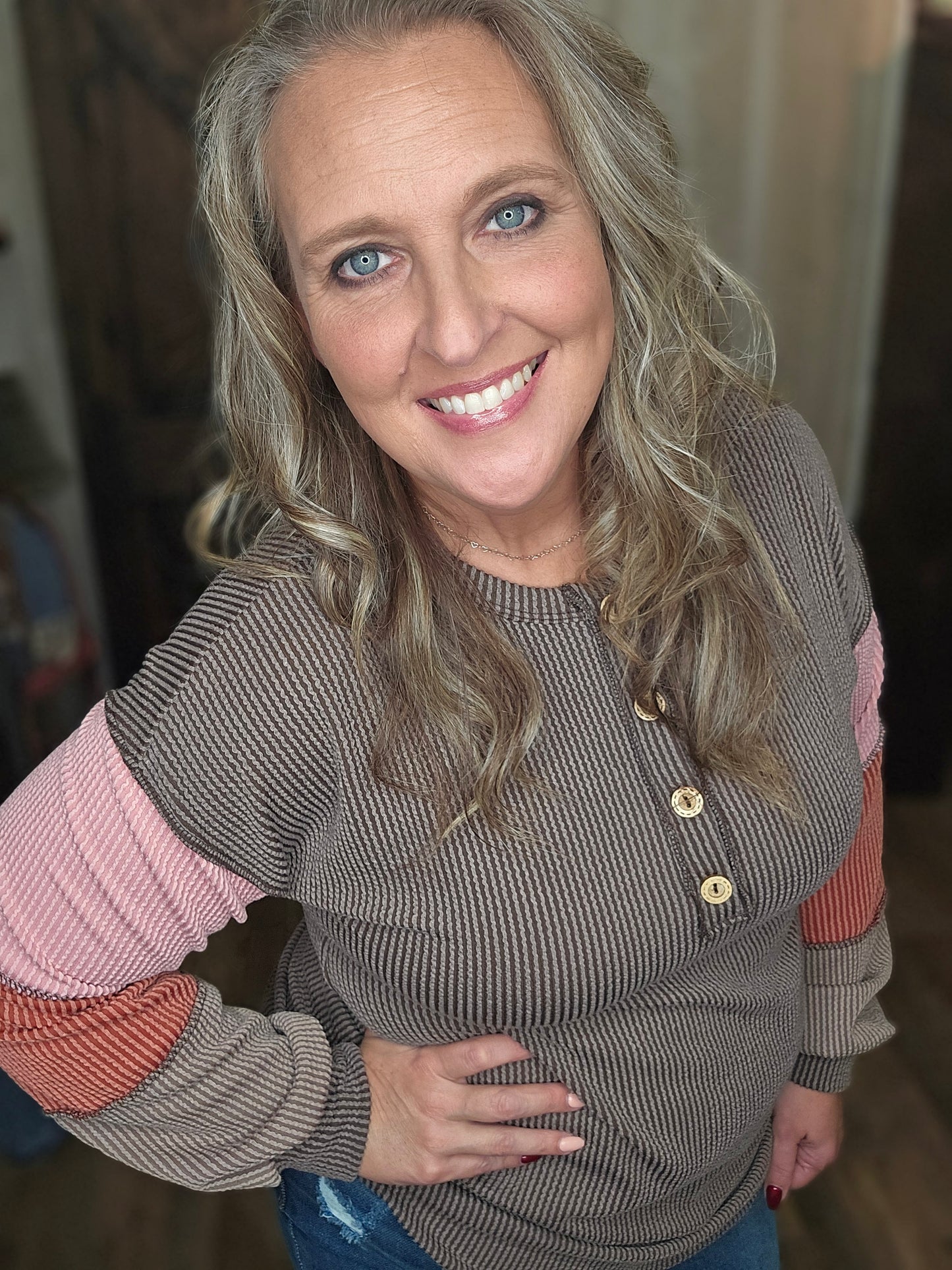 Cassidy Color Blocked Ribbed Top