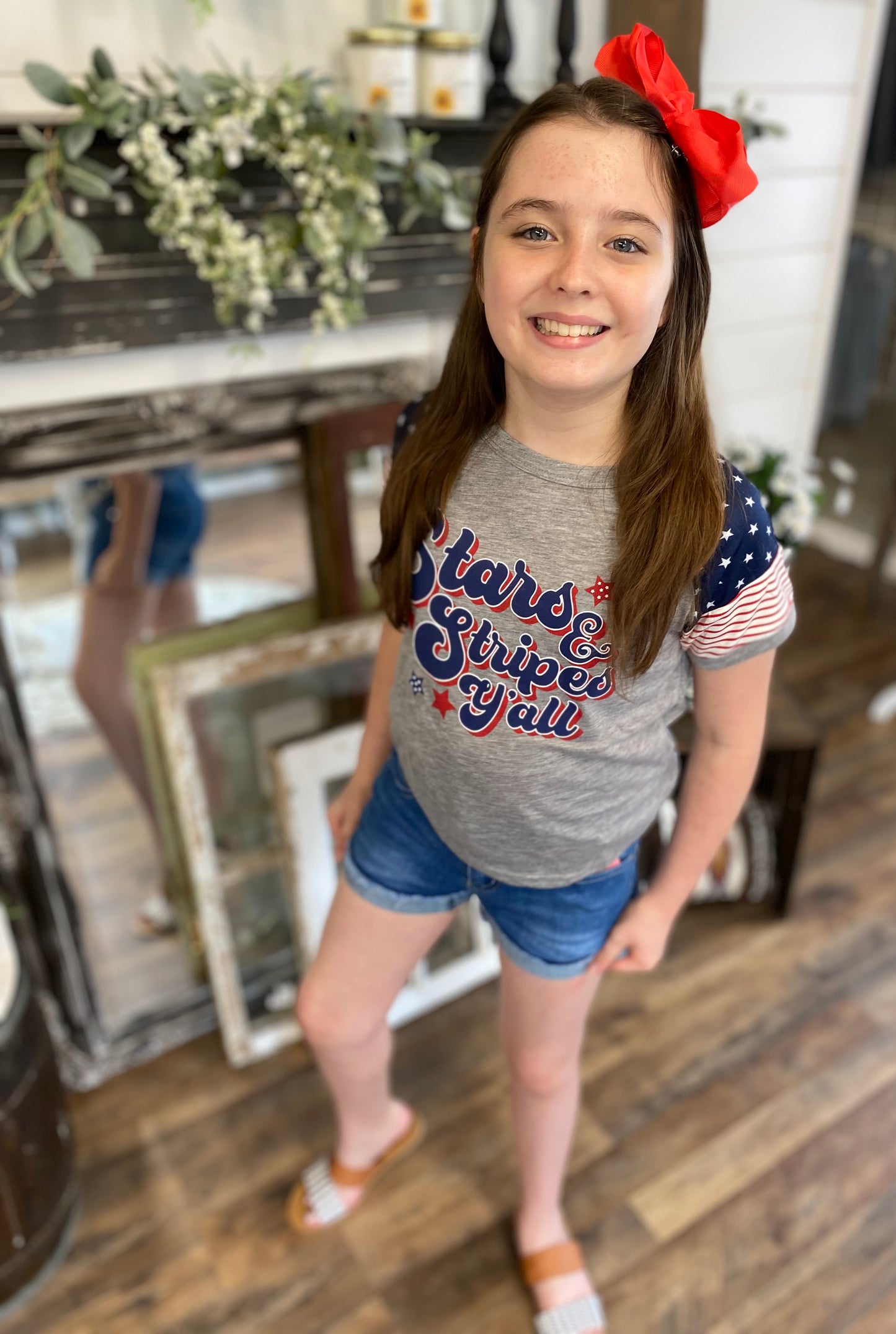Little Girls Stars and Stripes Tee