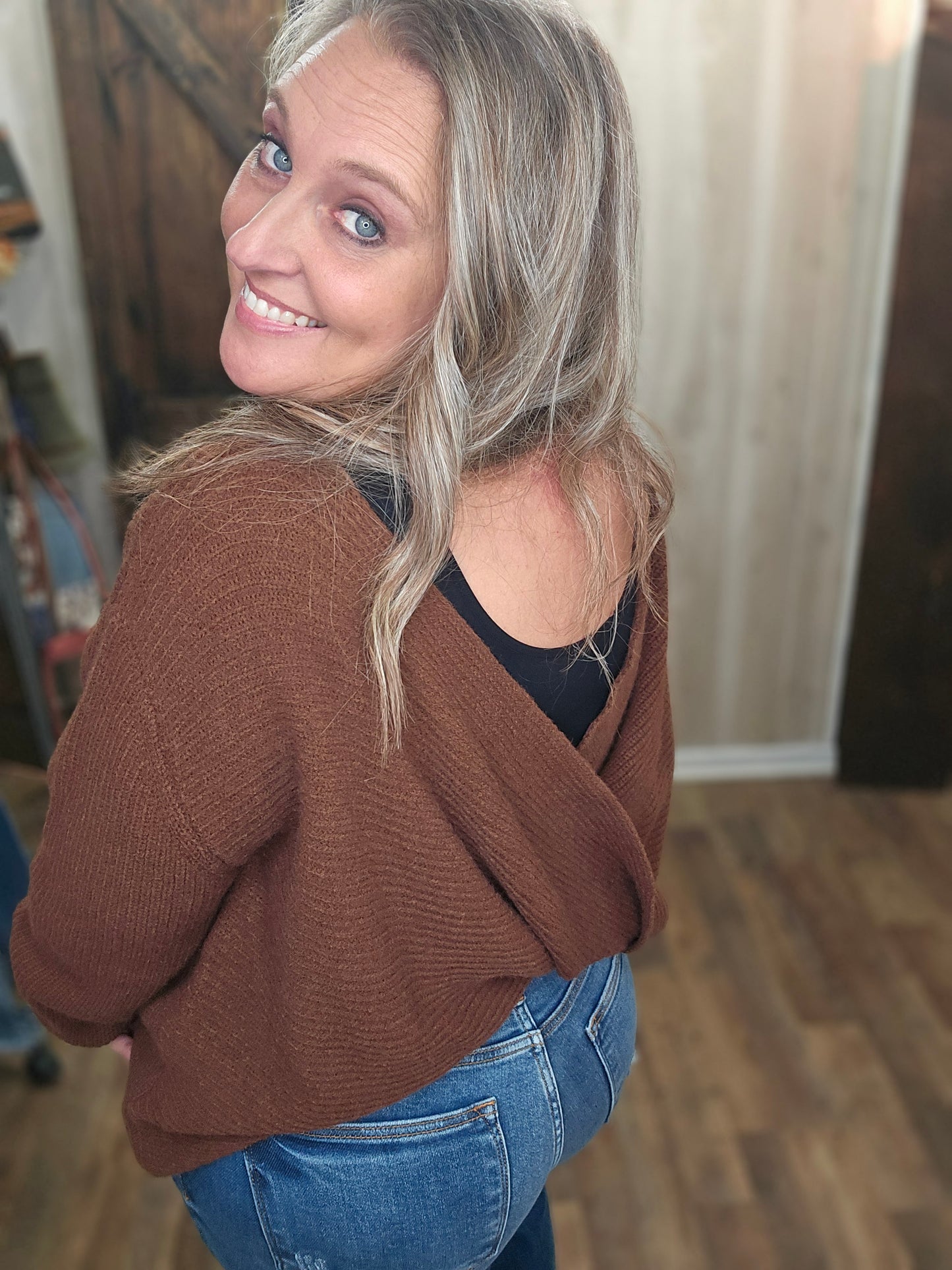 Tania Twisted Front Sweater