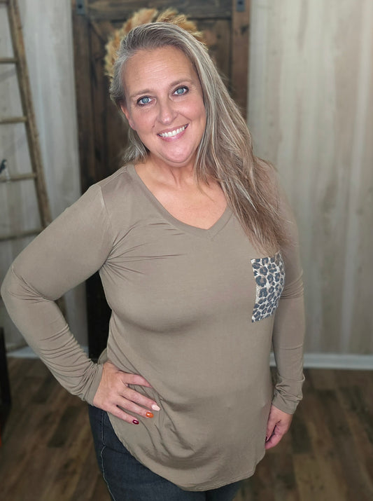 Leopard Pocket Top