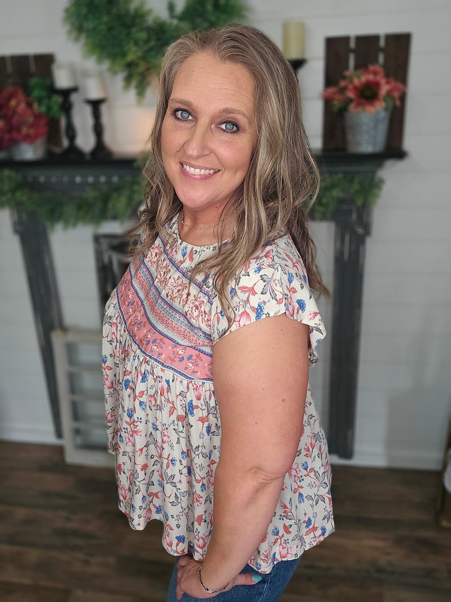 Summer Floral Babydoll Top
