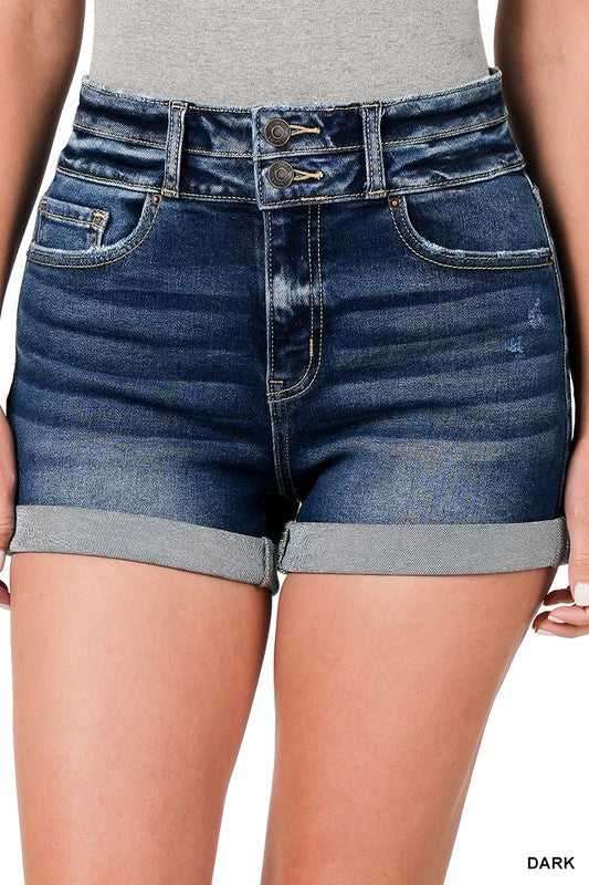 Double Button Cuffed Shorts