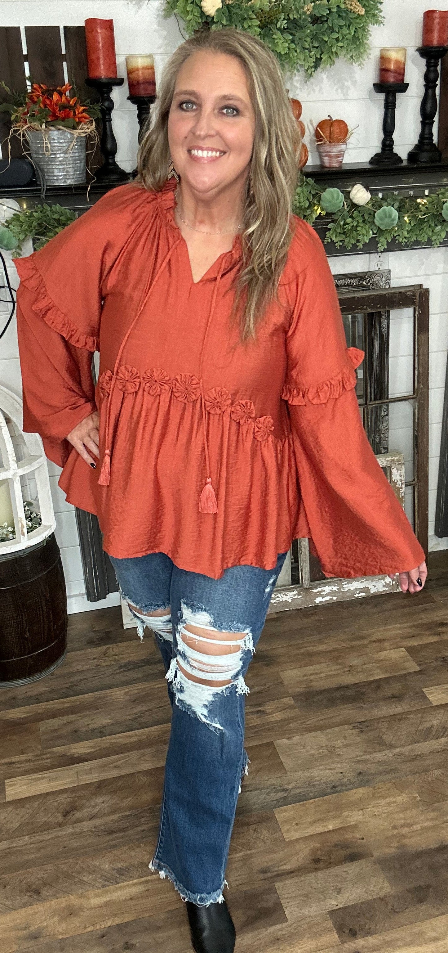 Fiona Flare Sleeve Blouse