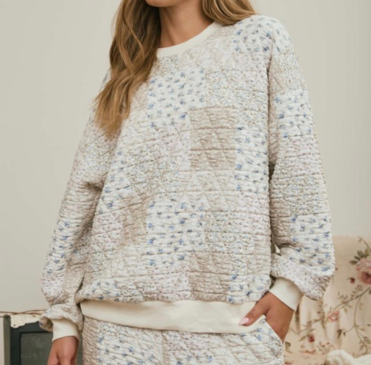 Penny Patchwork Long Sleeve Top