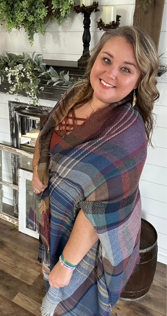 Pretty Plaid Ruana