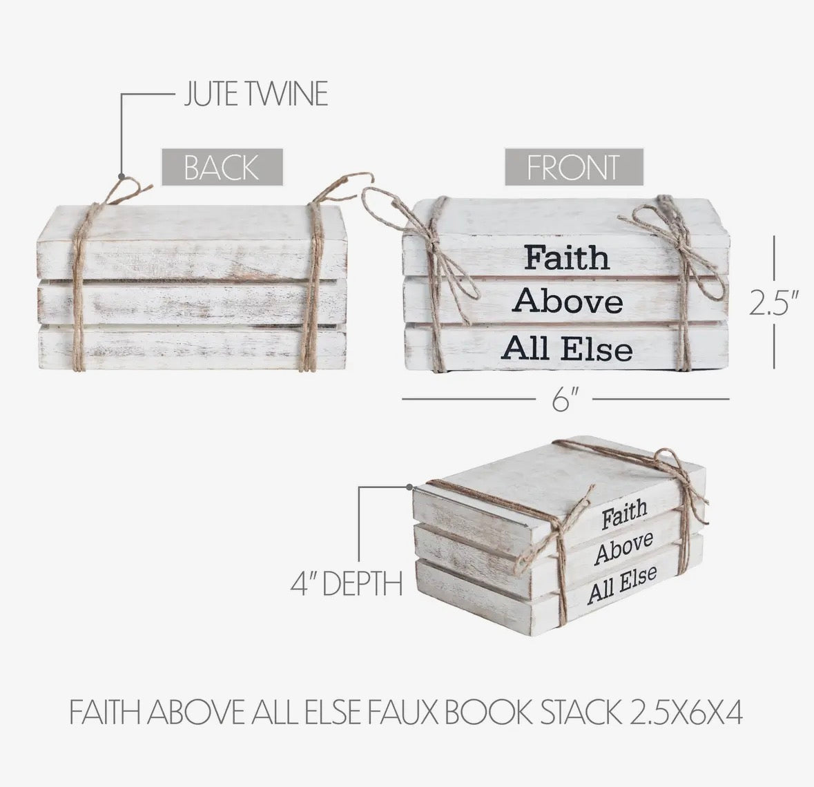 Decorative Faux Faith Book Stacks