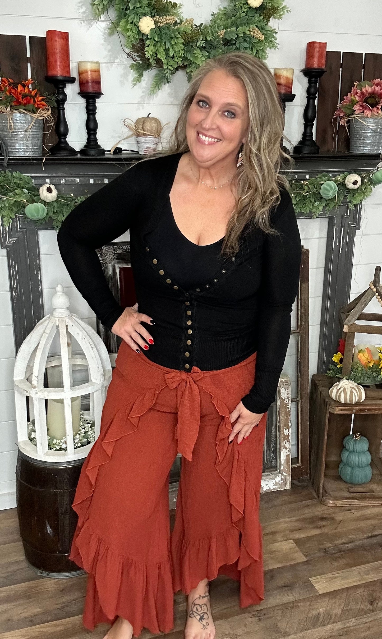 Trendy Tie Front Pants