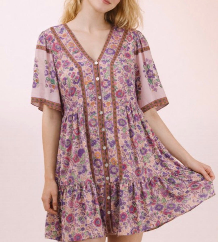 Sweet Berry Blush Mini Dress