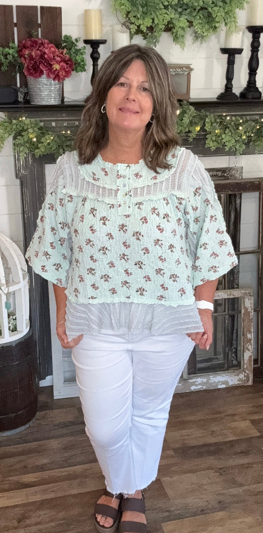 Betty Blue Floral  Print Blouse