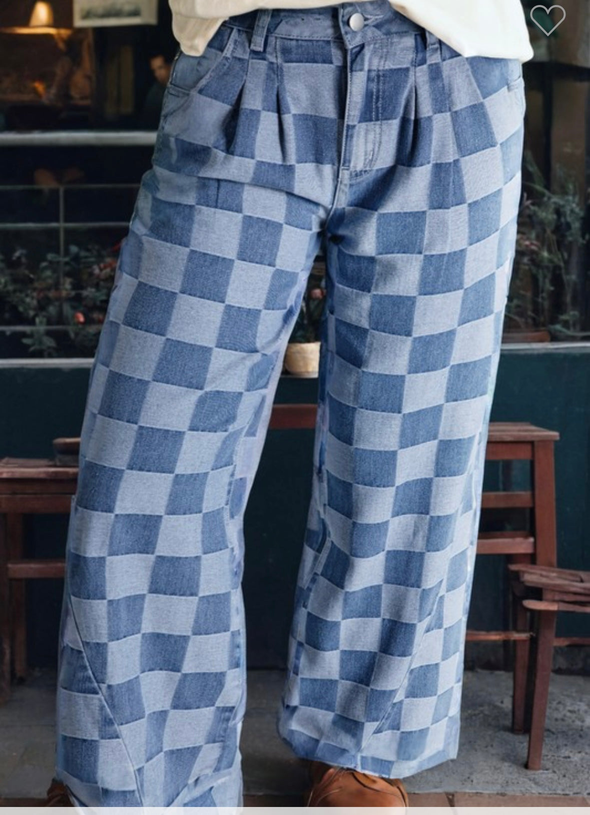 Charlee Checkered Denim Pants