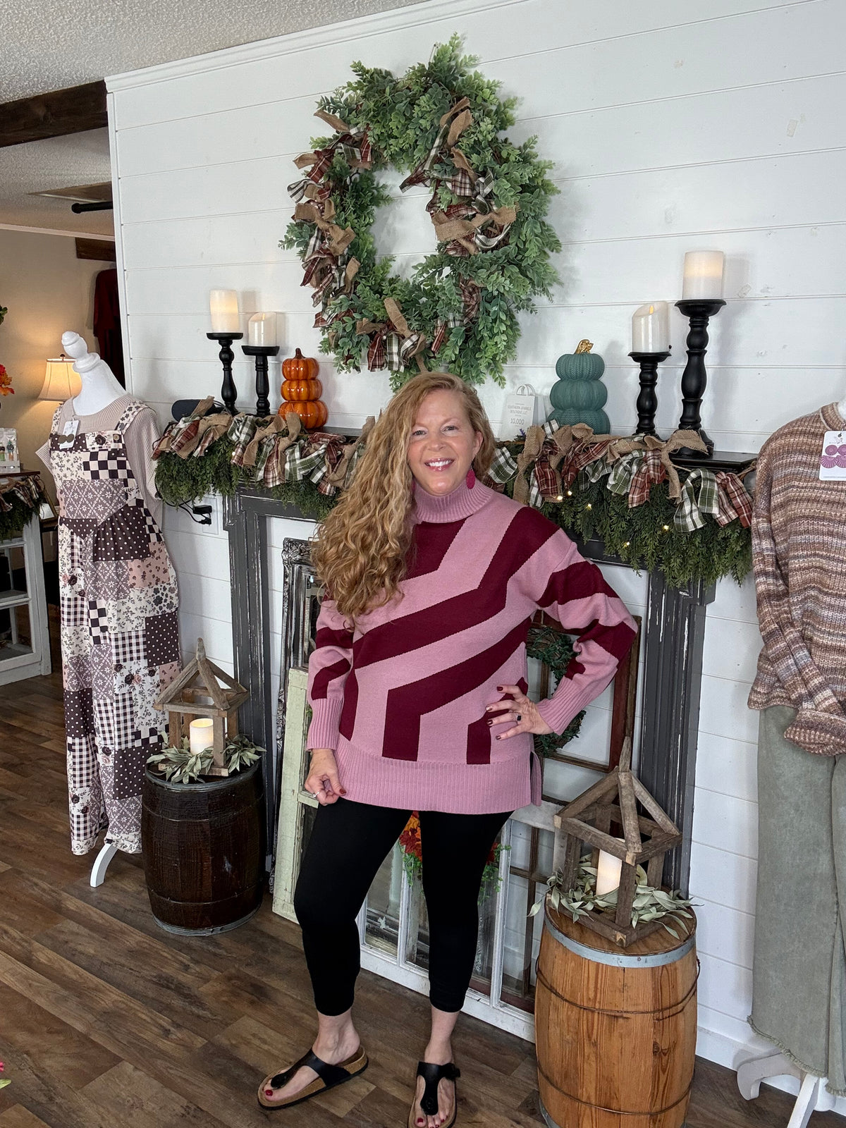 Berry Mock Neck Sweater