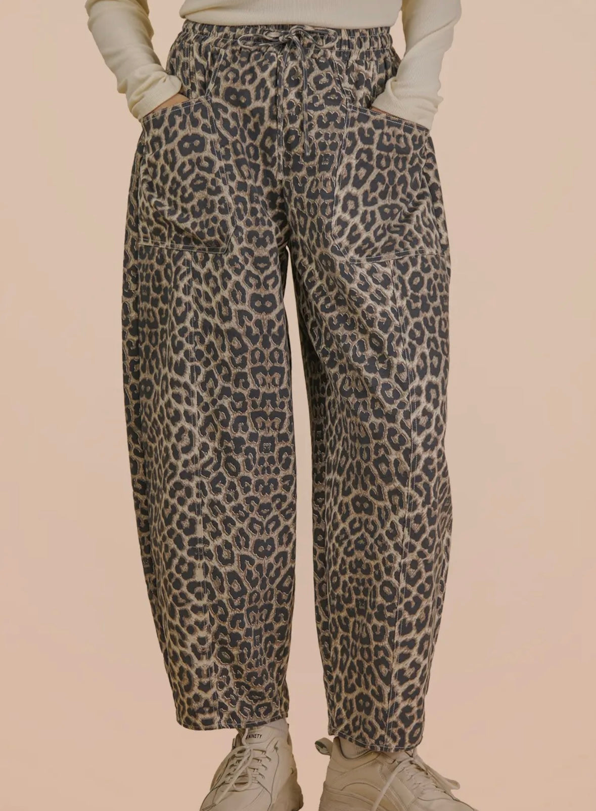 Go Wild Cheetah Print Barrel Leg Pants