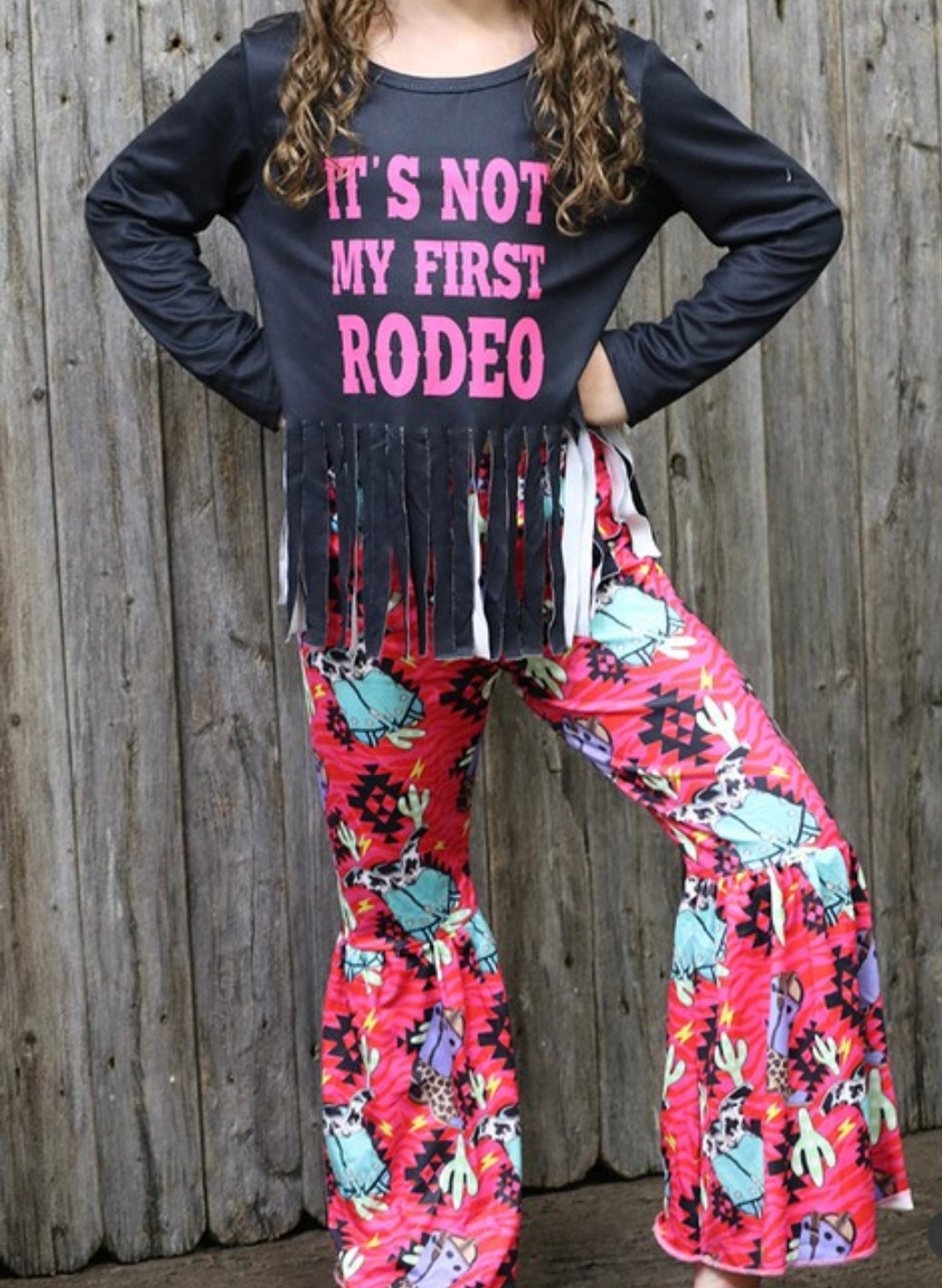 Little Girls Not My First Rodeo Pant Set