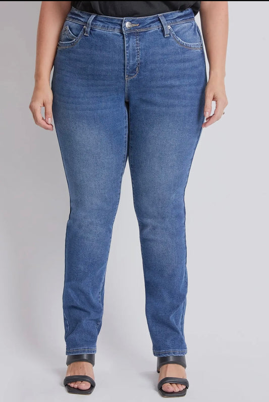 YMI Plus HW Straight Leg Jean
