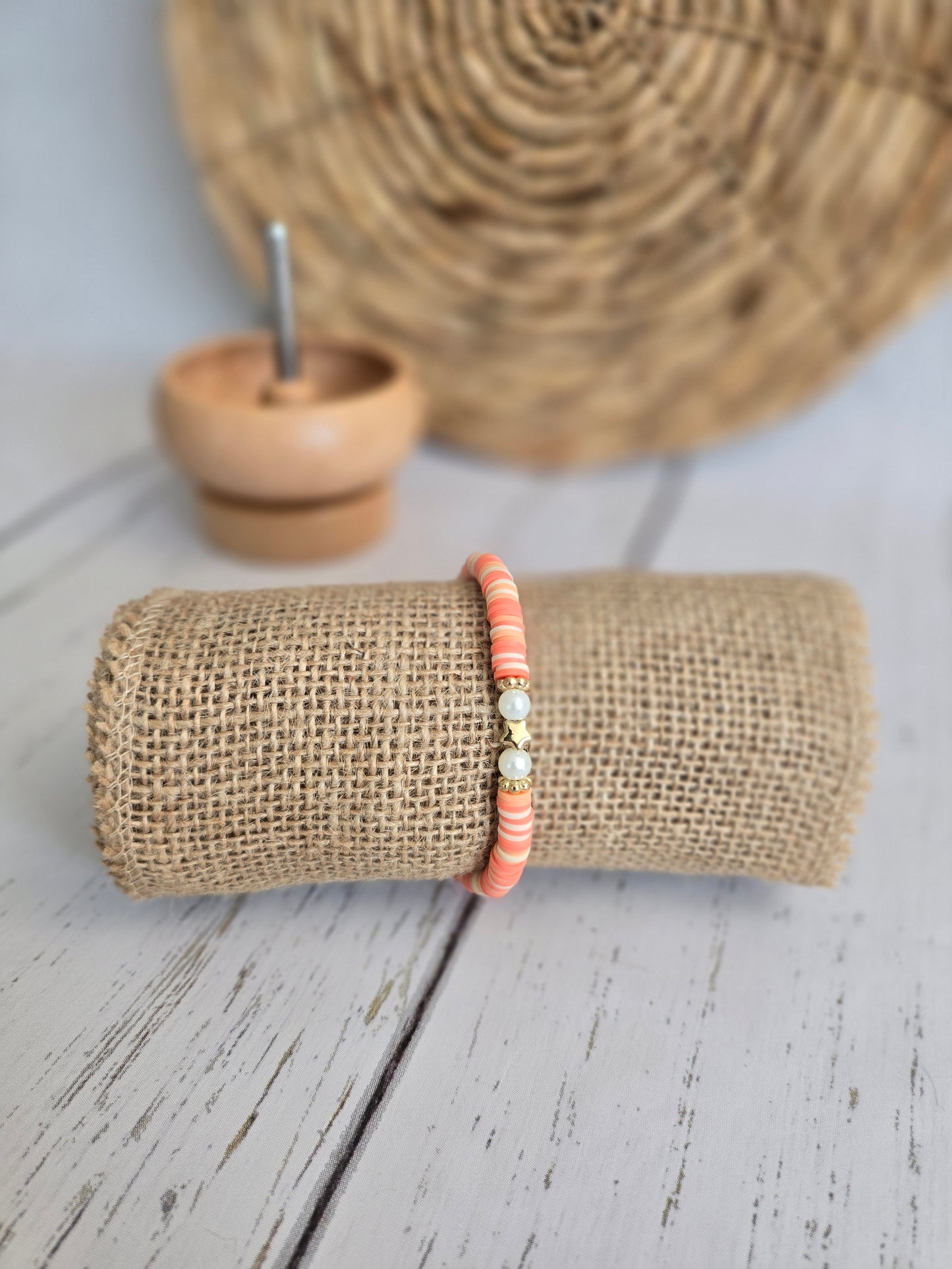 Autumn Star Clay Bead Bracelet