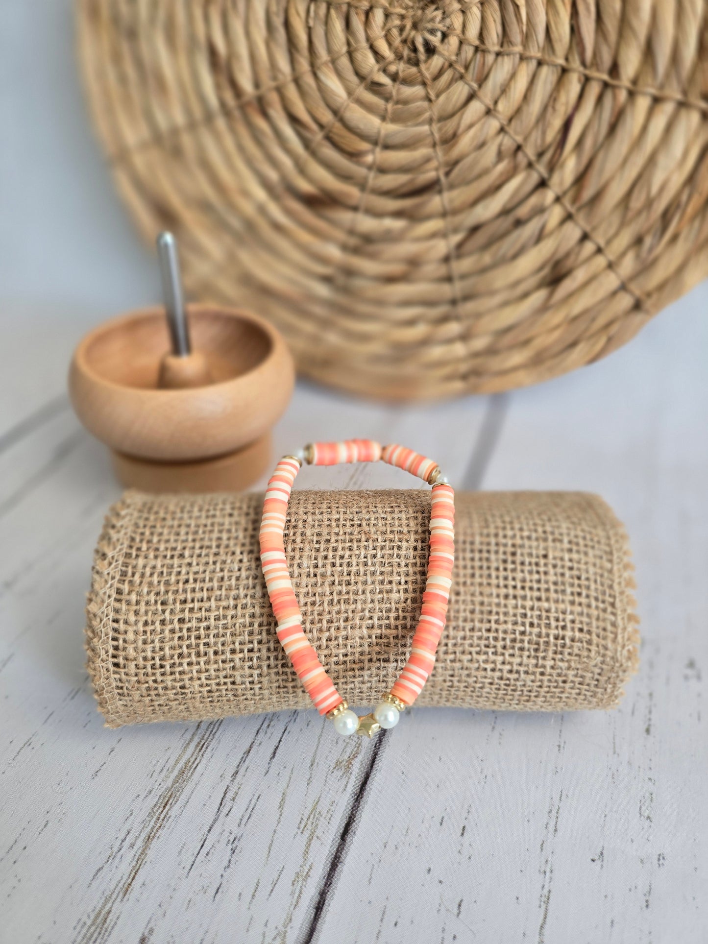 Autumn Star Clay Bead Bracelet