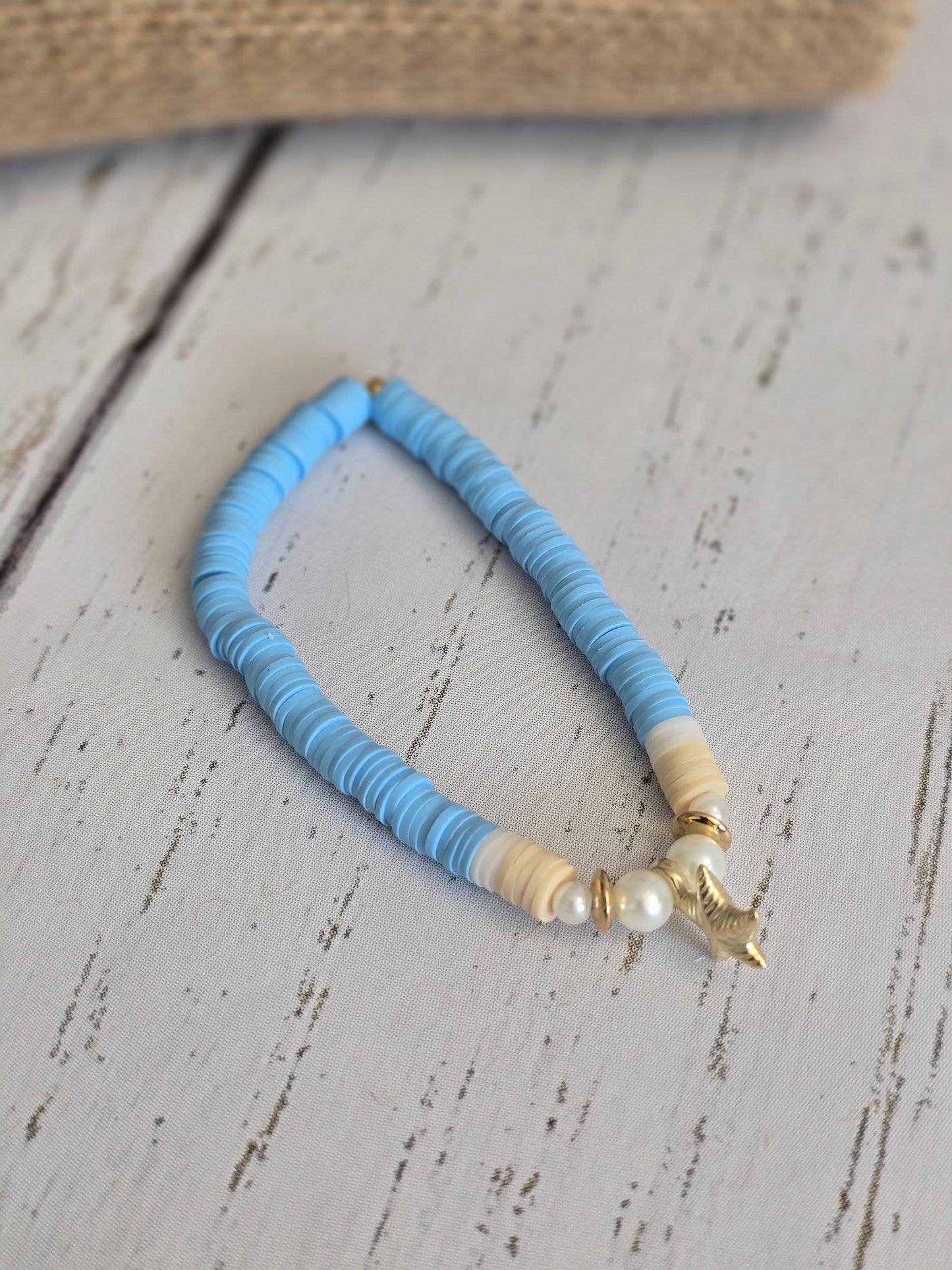 Beachy Star Clay Bead Bracelet