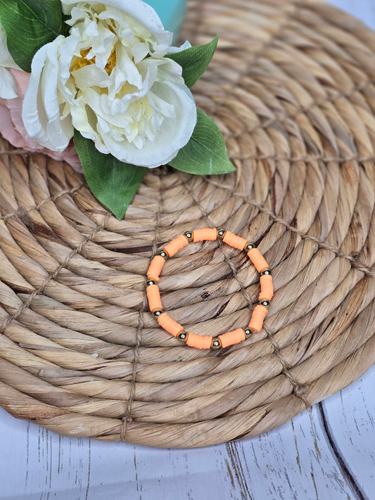 Pumpkin Clay Bead Bracelet