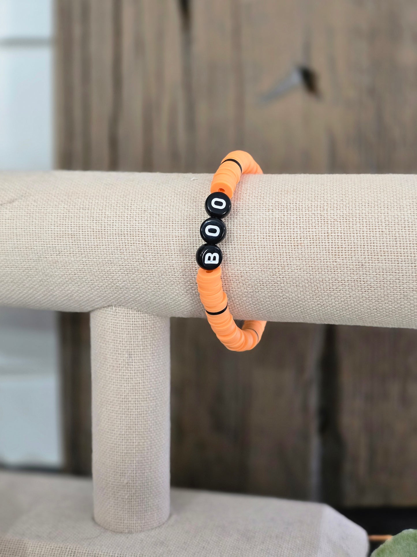 Halloween BOO Beaded Bracelet