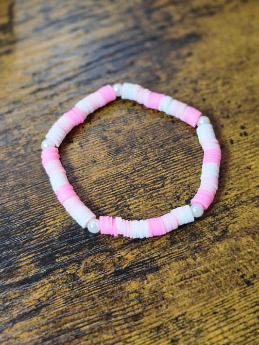 Pearly Pink Beaded Bracelet