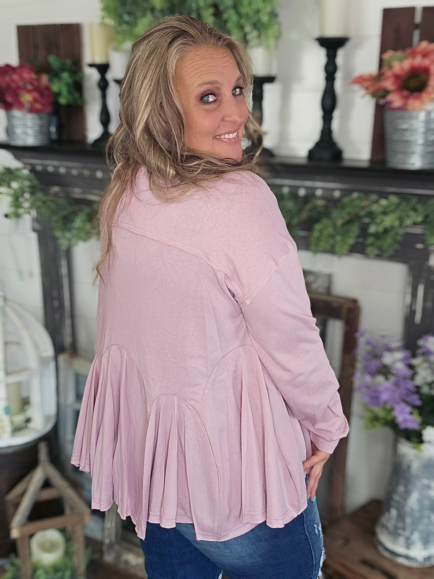 Pleat Bottom Tunic Top by Easel