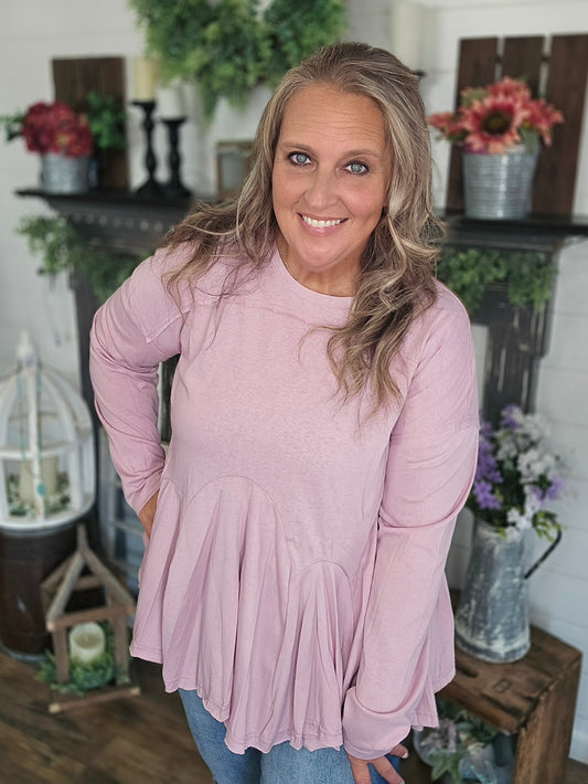 Pleat Bottom Tunic Top by Easel